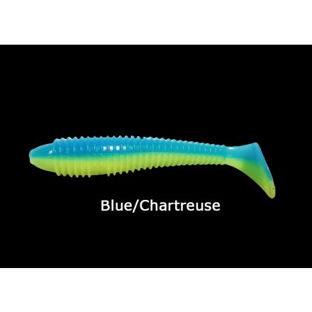Basic Lures Spiralis Fat 4" / Blue/Chartreuse gumihal