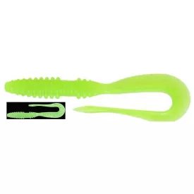   Keitech Mad Wag Mini 3.5" / #026 - Clear Chartreuse Glow twiszter