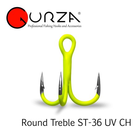 Gurza Round Treble ST -36 UV CHARTREUSE #12