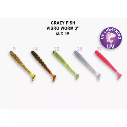 Crazy Fish Vibro Worm 75-M59-6 gumihal