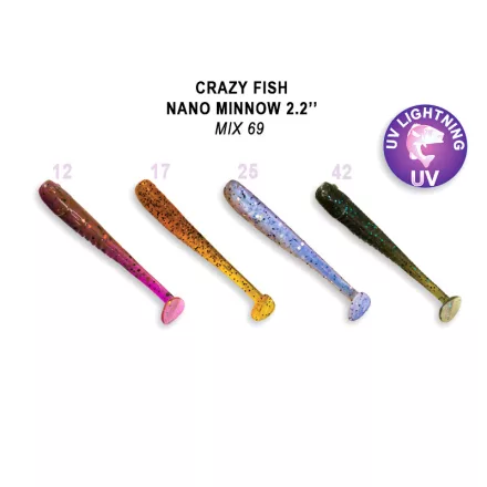 Crazy Fish Nano Minnow 55-M69-6 gumihal
