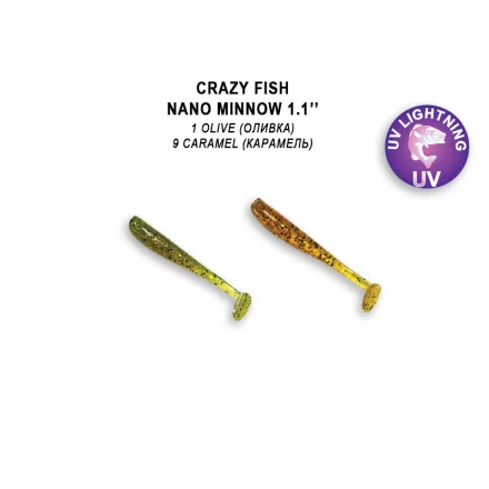 Crazy Fish Nano Minnow 27-01-5 / 27-09-5 gumihal