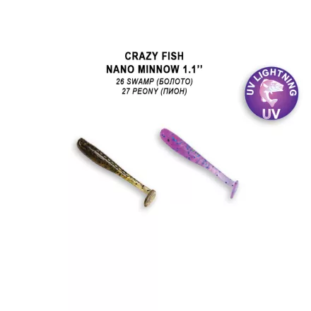 Crazy Fish Nano Minnow 27-26-5 / 27-27-5 gumihal