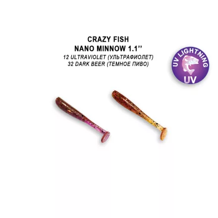 Crazy Fish Nano Minnow 27-12-6 / 27-32-6 gumihal