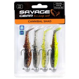   Savage Gear Cannibal Shad 6.8cm Clearwater Mix 5g #1/0 (4 db/csomag) gumihal szett