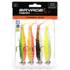   Savage Gear Cannibal Shad 10cm Darkwater Mix 10g #3/0 (4 db/csomag) gumihal