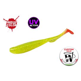   Molix RA Shad 3.8" / #639 - *UV Tournament Chartreuse Orange Tail gumihal