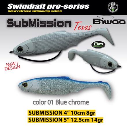 SUBMISSION 4" 10cm 01 Blue Chrome gumihal