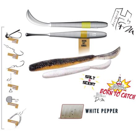 LEFTAIL WORM 4.8" 12cm White Pepper