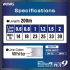 VARIVAS CASTING MAX POWER PE X9 200m #2.0 14lb High Visibility White