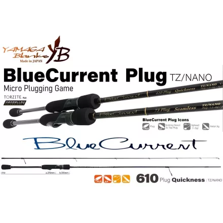 Pergető bot Yamaga Blanks BLUE CURRENT 610PLUG QUICKNESS TZ-NANO 2.10m 1.5-5gr Fuji Titanium Torzite