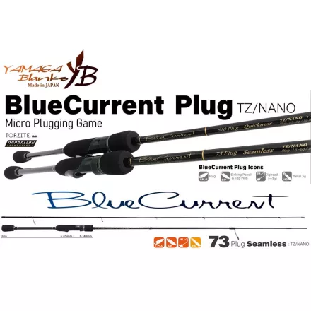 Pergető bot Yamaga Blanks BLUE CURRENT 73PLUG SEAMLESS TZ-NANO 2.22m 1.5-6gr Fuji Titanium Torzite