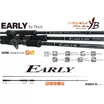 Casting perget bot Yamaga Blanks EARLY ROCK 93MH/B BAITCAST 2.815m 10-50gr