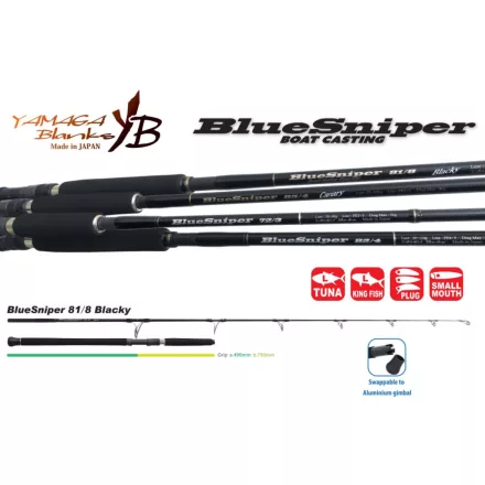 Pergető bot Yamaga Blanks BLUE SNIPER 81/8 BLACKY TUNA 2.48m 45-120gr